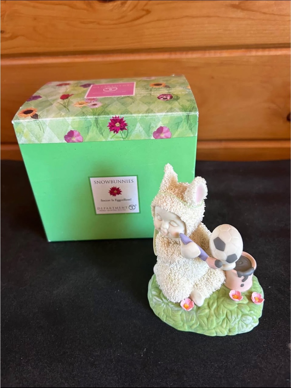 Department 56 Snowbunnies " Soceer ⚽️ is Eggscellent " Bunny Figurine
